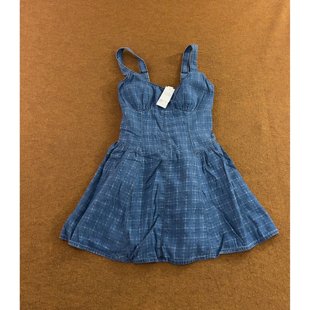 Abercrombie & Fitch Blue Denim-Style Mini Dress
